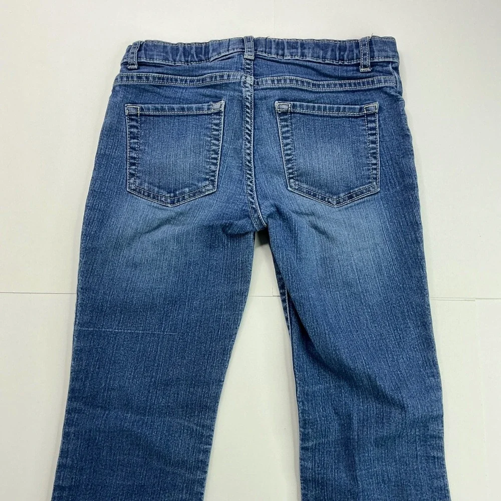 The Children's Place Blue Flare Jeans Kids Sz 10 Braided Pocket Adjustable Waist